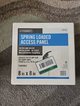 229-483 Everbilt Access Panel Adjustable Spring Loaded 8 Inch X8 White New