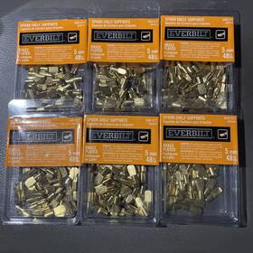 608-517 Everbilt Brass Played Spoon Shelf Supports. 48 To A Pack Lot Of 6 Packs
