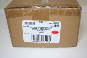 706622 Everbilt 6 Inch X 8 White Shelf Bracket 30 Pack