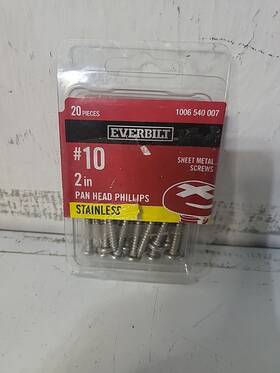 801682 Everbilt #10 X 2 Inch Phillips Pan Head Stainless Sheet Metal Screw 20-pack