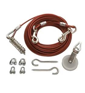 803202 Everbilt 1/8 Inch X 75 Ft. Galvanized Dog Run Exerciser Kit