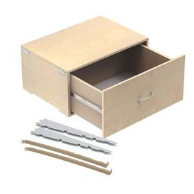 90675 Everbilt Adjustable Closet Organizer Large Drawer Kit Pre-assembled Steel Birch