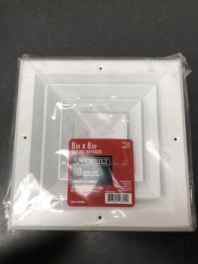 Ea504m08x08 Everbilt 8x8 4-way Aluminum Square Ceiling Diffuser In White