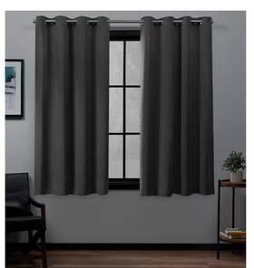 Eh8281-03 Exclusive Home 2-63g Academy Charcoal Blackout Curtain 52 Inch W X 63 L Set Of 2 -nob