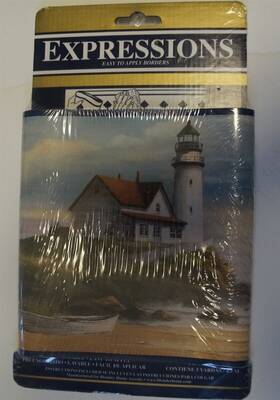 Sb10284b Expressions Lighthouse Shoreline Sea Wall Border Decorative 6.5 In X 15 Ft