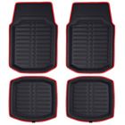 F14409solidblack Red And Floor Mats 842319101418