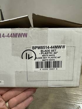 Bpw8514-44mww Fanimation Matte White Blades Only 44 Inch Triaire Imperfect