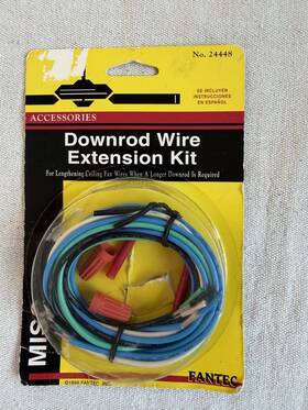 24448 Fantech Fantec Ceiling Fan 48 Inch Downrod Wire Extension Kit 4-wire New Universal