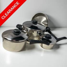 Fastfurninshing 794000155371 New 7 Piece 18/10 Stainless Steel Cookware Set Dutch Oven Frypan Sauce Pots