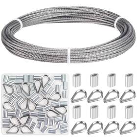 Favordrory 659499042420 Cable Railing Kits Includes 1/16 Inch X 33 Feet 304 Stainless Steel Wire Rope