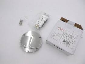 975503-s Fbox 4 Inch Flush Round Dual Flip Lid Cover Plate 20a W Receptacle