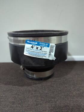 P1056-42 Fernco 4 Inch X 2 Dwv Flexible Pvc Coupling