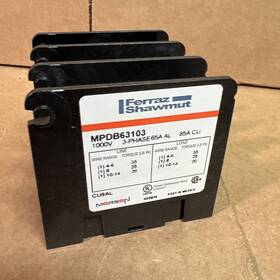 Mpdb63103 Ferraz-shawmut Pdb 85a 3-pole 1 Hole In #4-14 Out