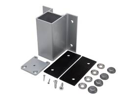 Fmb1s Fhc Fascia Mount Bracket For 2-3/8 Inch Square Post End And Center Silver Metallic