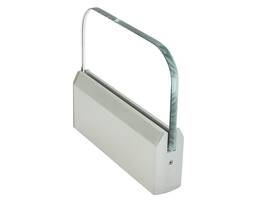 R4t10sbs Fhc 4 Inch Tapered Sample Door Rail - 10 Long With Low Iron Glass Brushed Stainless