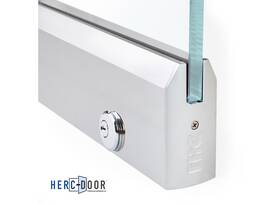 R4t12psl Fhc 4 Inch Tapered Door Rail 35-3/4 With Lock - 1/2 Glass Polished Stainless