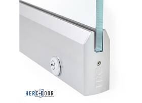 R4t34sal Fhc 4 Inch Tapered Door Rail 35-3/4 With Lock - 3/4 Glass Satin Anodized