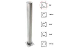 Ts1ps24e Fhc T1000 24 Inch End Post - 1.5 Square Partition Polished Stainless
