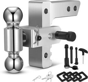 Sf-voy-2014-22045 Filluck Adjustable Trailer Hitch Fits 2 Inch Receiver And 2-5/16 12 500 Lbs Gtw Rotatab