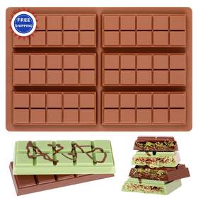 Jsc3437-1 Fimary Chocolate Bar Mold Non Stick Silicone Deep For Dubai Pistachio Candy Snacks