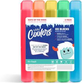 250kffrnbw Fit & Fresh Cool Coolers By 5 Pack Days Of The Week Ice Blocks Compact Reusabl
