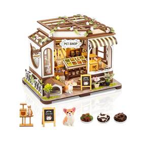 Fn-tszh218 Flynova Diy Miniature House Kit Pet Shop Dollhouse With Led &... Fast Ship