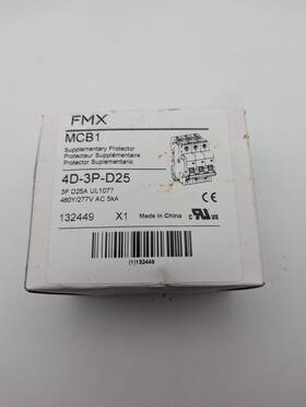 Mcb1-4d-3p-d25 Fmx Circuit Protector Ul 1077 3-pole 25a Open Box Never Used
