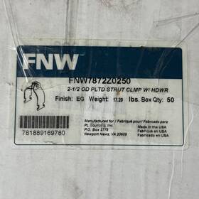 Fnw7872z0250 Fnw 2-1/2 Inch Od Plated Strut Clamp With Hardware Box Of 50