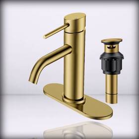 Fb-03106g Forious Gold - Bathroom Faucets 1 Hole Stainless Steel Bathr Brushed 7.3ftft