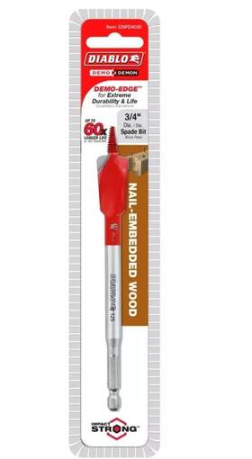 Freud America Inc 008925164432 Diablo Demo Demon 3/4 Inch X 6 L High Carbon Steel Spade Bit 1 Pk