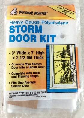 P784 Frost King New Storm Door Kit 3ft Wide X 7ft Long 2.5 Mil Thick Sealed