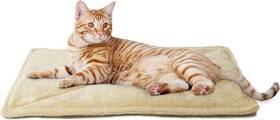Furhaven 842229102345 Thermanap Self-warming Cat Bed Small Cream Faux Fur Washable Reflective Pad