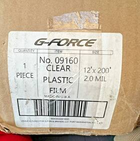 09160 G-force Pro 2 Mil Clear Plastic Film 12ft X 200ft