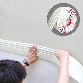 267-b Gaahing Paintable Baseboard Trim Peel And Stick 16.4 Ft X 3.9 In Beige
