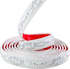 Gaahing 751363438602 Flexible Crown Molding Peel And Stick 16.4 Ft X 1.4 Inch White Silver