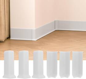Tjx-4in-accessory-white Gamzau Baseboard Corner Blocks 4inch Height Self Adhesive 3 White