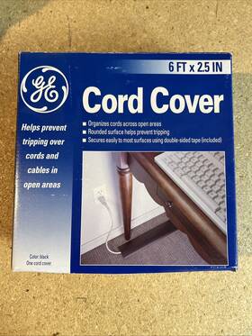 50620 Ge Vintage Cord Cover 6ft X 2.5in Black Anti-tripping