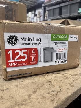 Tl412r1p Ge Powermark Plus Outdoor 125 Amp 4-space Main Lug Circuit Breaker Panel-nob
