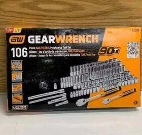 Gearwrench 099575030017 1/4 Inch And 3/8 Drive 6-point Standard Deep Sae/metric 90-tooth