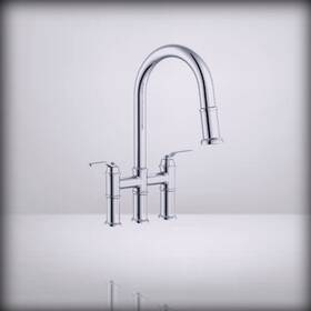 D434437 Gerber Kinzie 2h Bridge Pull-down Kitchen Faucet 1.75 Gpm Chrome