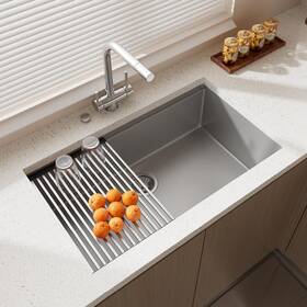 Jl1611-bn Ginginking Roll Up Dish Drying Rack - Over The Sink Foldable Stainless Steel 16.8x11.5 I
