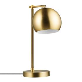 52915 Globe Electric Molly 18 Inch Desk Lamp Matte Brass Black Fabric Cord In-