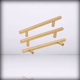 Ls201gd160-35 Goldenwarm #units 35 - Pack Gold Cabinet Handles Brushed Brass Cab 6-1/4in Hole Centers