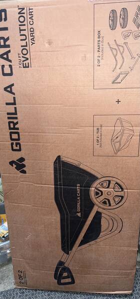 Gorilla Carts 722571014636 Box 2 Of Only 7-cu Ft Poly Yard Cart No Tub Included