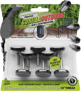 Gorilla Protection 693920750065 Slipstick Outdoor Adjustable Furniture Levelers 8 Pack 1-1/8 Inch Slid