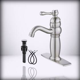 B0c3c2ysqk Gotonovo Bathroom - Faucet 1 Hole 360 Swivel Single Handle Bathr Brushed Nickel