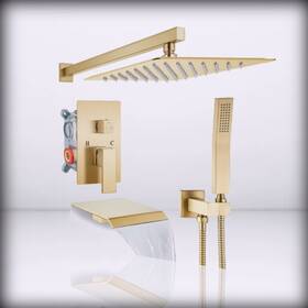 B0cycbxk9j Gotonovo Rain - Shower Faucet For System Set Rainfall Head Wit Brushe