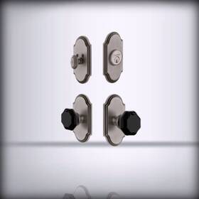 851093 Grandeur Hardware - Arc Plate With Ly Antique Pewter Backset Size 2.375