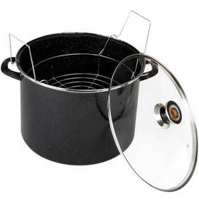 320851 Graniteware Heavy-gauge Water Bath Canner With Rack And Glass Lid 21 Quart -