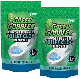 Green Gobbler 853908006267 Powder Plunger Toilet Bowl Clog Remover - 2 Pack Net Wt 16.5 Oz